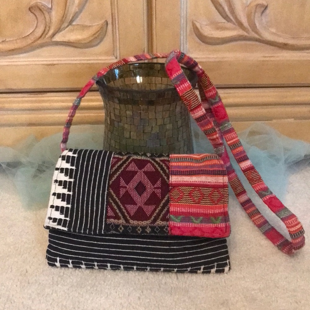 Textile Woven Crossbody Bag Multicolored